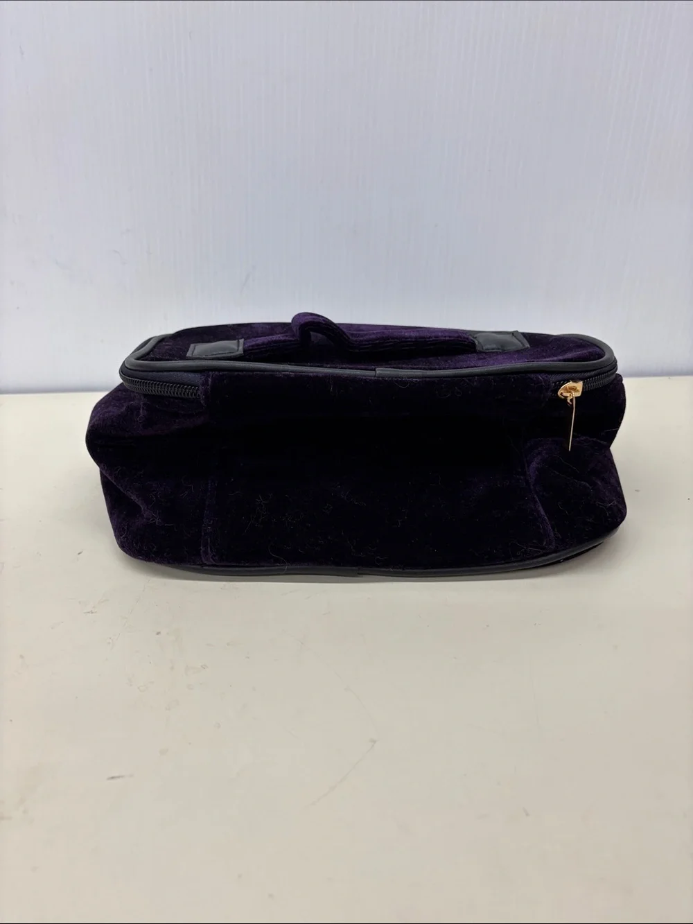 Velvet Cosmetic Train Case in Deep Purple